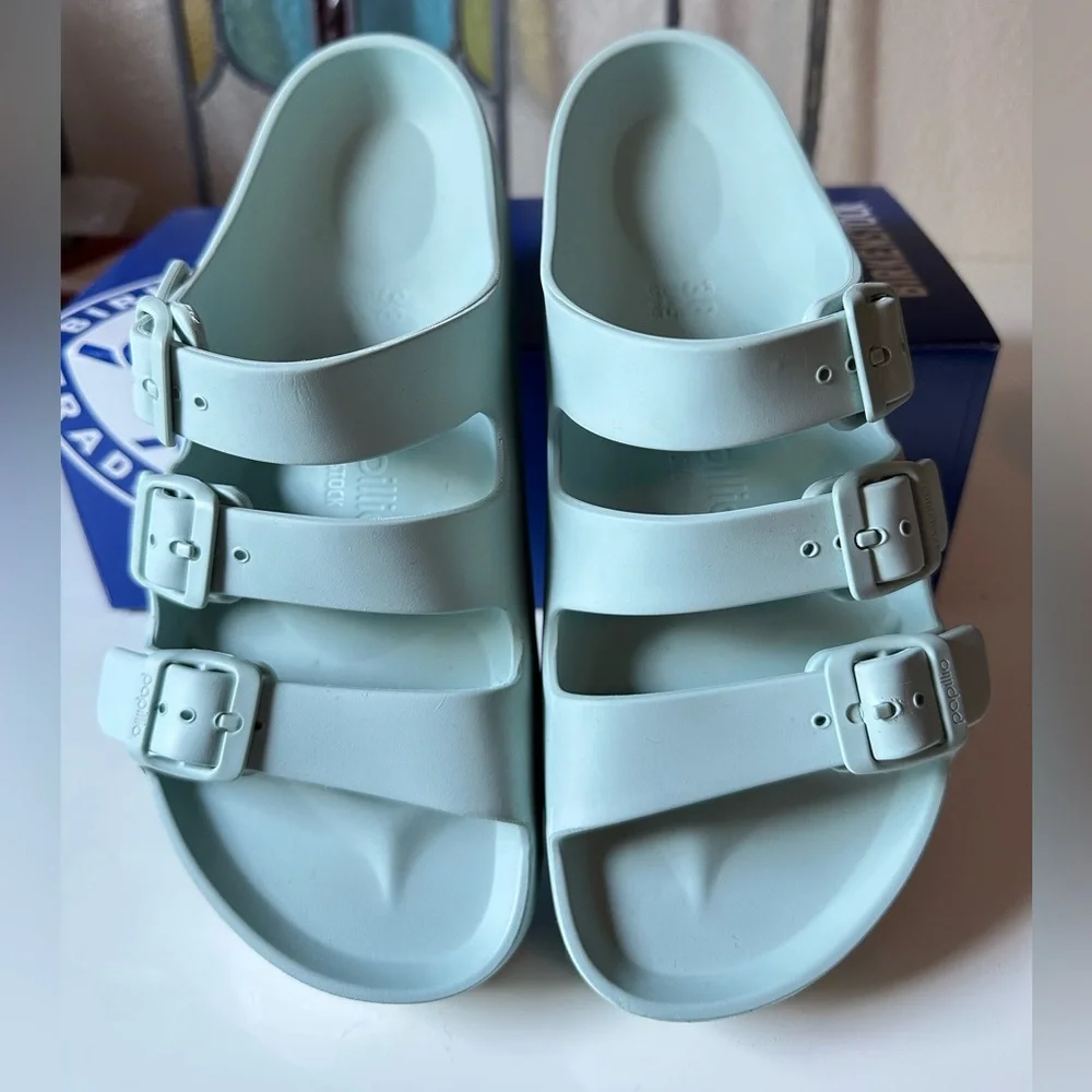 Birkenstock Florida Flex Platform Triple Strap Sandals Surf Green Size 38 (7.5) - Picture 5 of 14